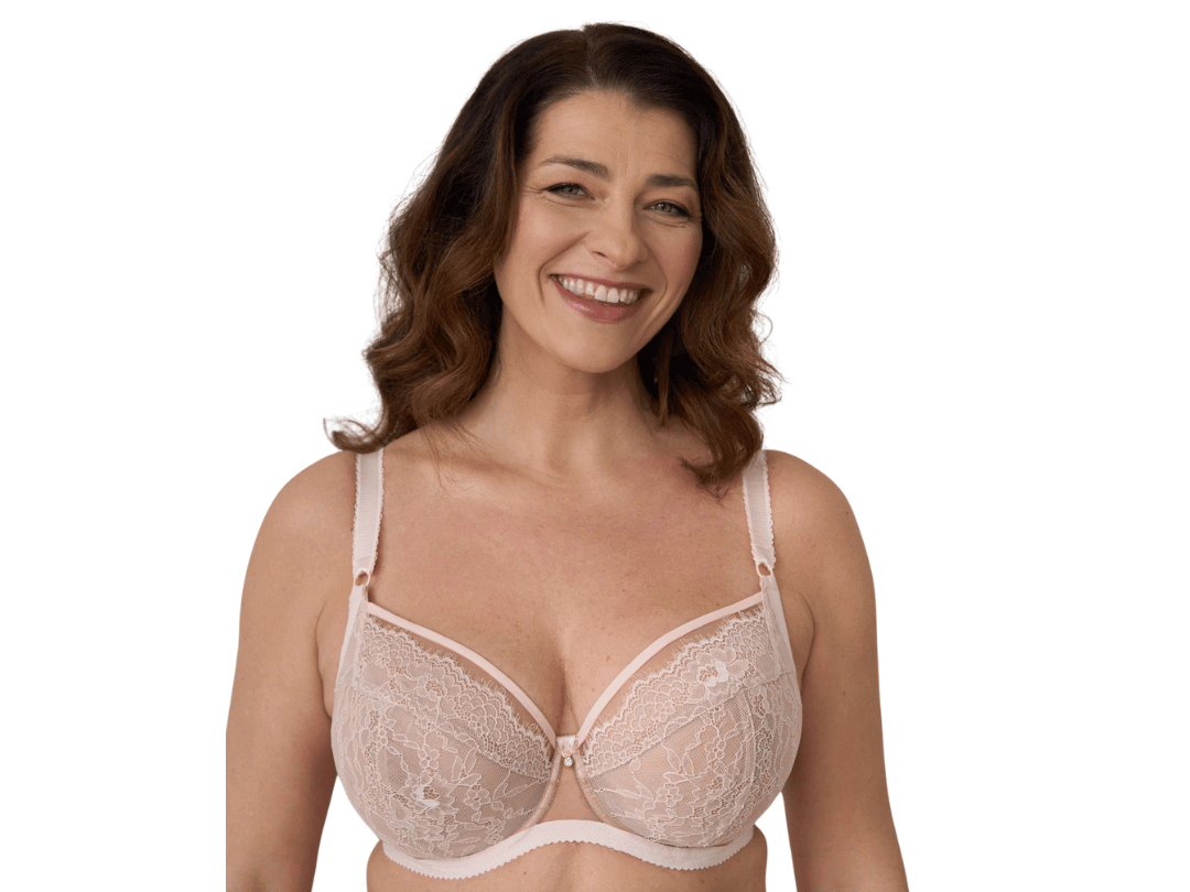 Model wearing and showing Ewa Michalak BM Balconette