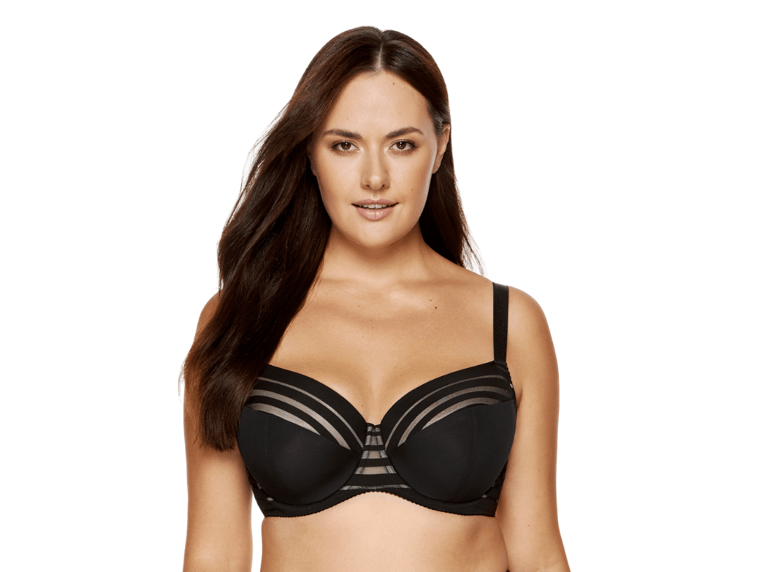 Model wearing Gorteks Luna Molded Push Up Bra that doesn't spill or gap