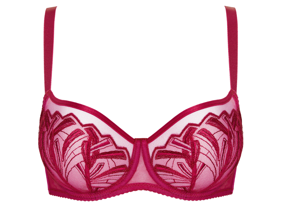 Gorteks Angel Unmolded Sheer Bra Fuchsia - Miseczki